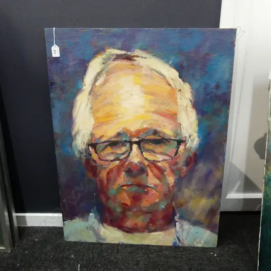 GRANT FINCH - SELF PORTRAIT - OIL ON BOARD 2015 795x600mm unframed