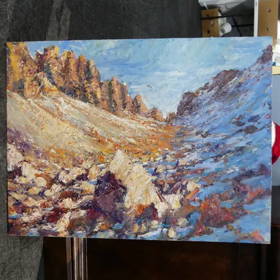 GRANT FINCH - ABSTRACT LANDSCAPE - OIL ON BOARD 2019 600x800mm unframed