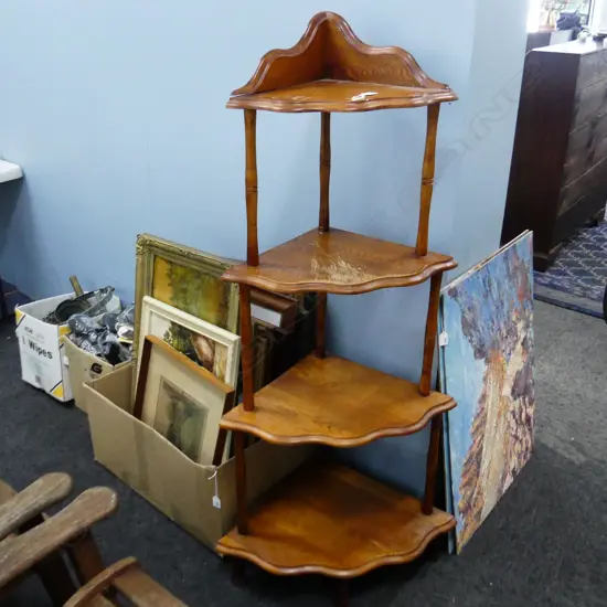 4 TIER OAK WHAT NOT H.1430mm