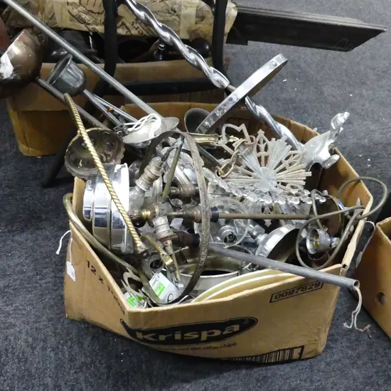 BOX LOT ASST. VINTAGE / DECO LIGHT FITTINGS