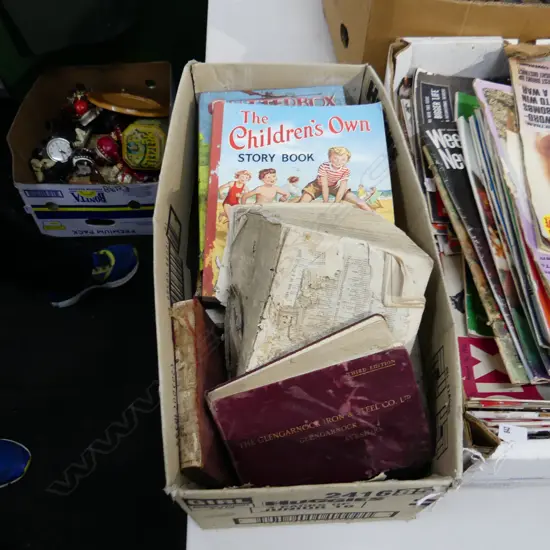 BOX LOT VINTAGE BOOKS; ANNUALS, MOTORING ETC