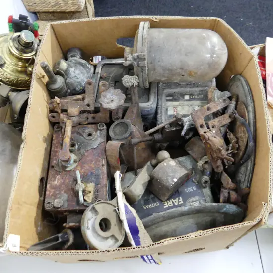 BOX LOT VINTAGE TAXI CAB METERS ETC