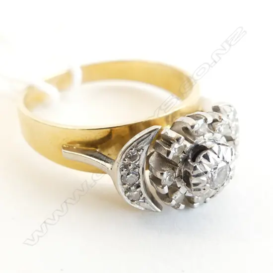 18CT GOLD & DIAMOND RING 6.20GMS SIZE Q **RTV**