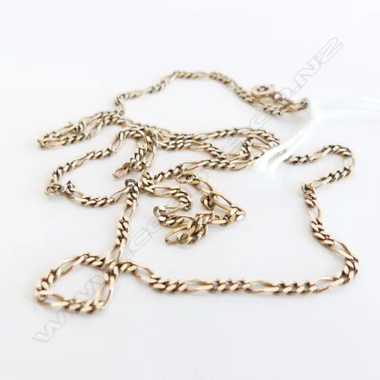 9CT FLAT CURB & RAIL LINK NECK CHAIN 4.46gm. L.490mm