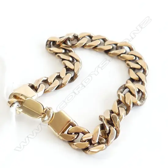 9CT GOLD CURB LINK BRACELET 19.9GMS