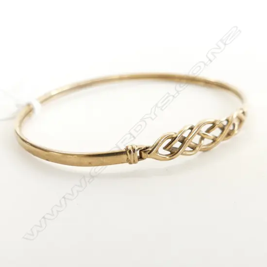9CT GOLD CELTIC KNOT CLIP BANGLE 5GMS