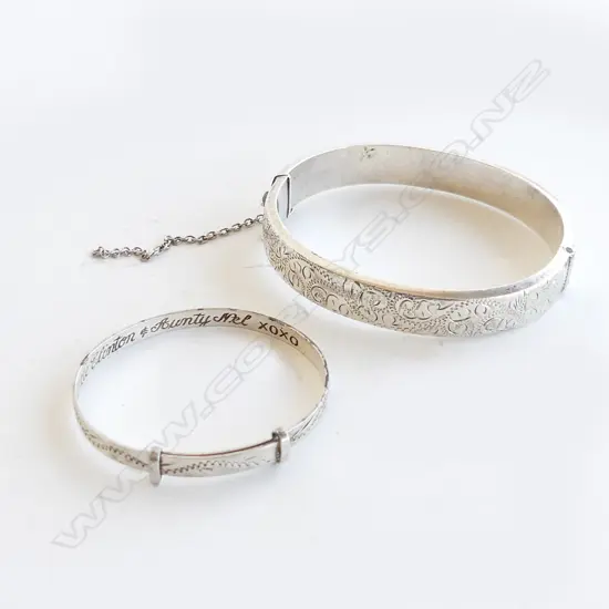2 STG SILVER BRACELETS 22.4 GRAMS