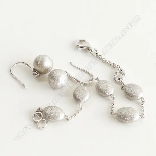 925 SILVER BRACELET & EARRINGS SET 11.4 GRAMS