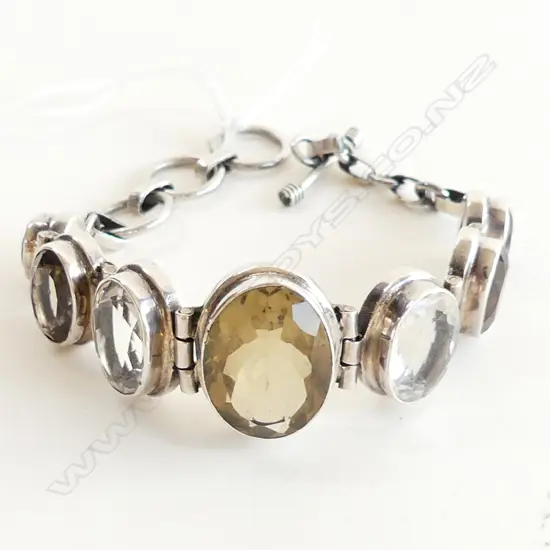 925 SILVER & COLOURED STONE BRACELET