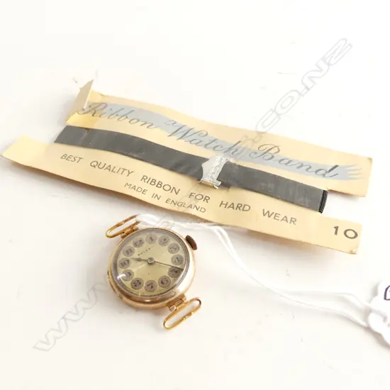 LADIES 9CT ROLEX WRISTWATCH C1929 running. with as new old strap