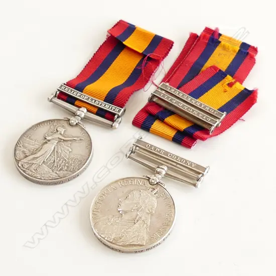 2 QUEEN VICTORIA SOUTH AFRICA MEDALS...