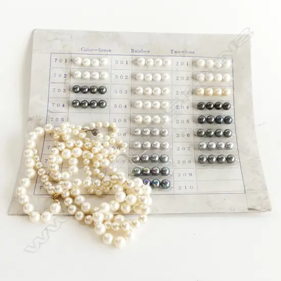 SAMPLE CARD SIMULATED PEARLS + NECKLACE 