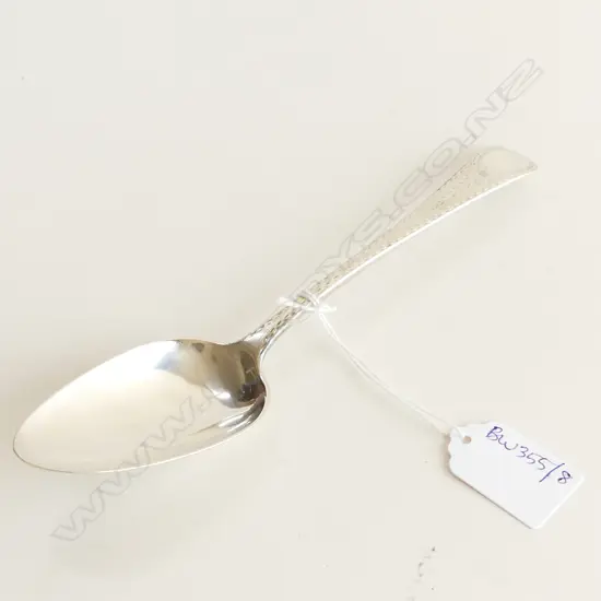 STG SILVER SERVING SPOON LONDON 1815 - feather edged old English pattern 59 grams