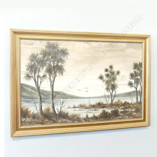 J CAMPBELL 'EARLY RISE' EASTERN LAKE 1980, GOUACHE ON BOARD, SIGNED 