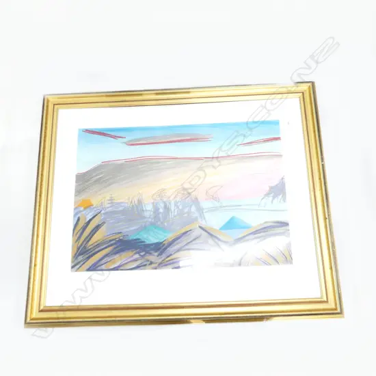 RODNEY FUMPSTON OIL STICK UNTITLED LANDSCAPE SIGNED & DATED 1987. 680 x 980mm