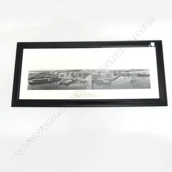 REPRINT 1903 PHOTO 'MELVIN VANIMAN AUCKLAND AERIAL PANORAMA' 270x900mm FRAMED