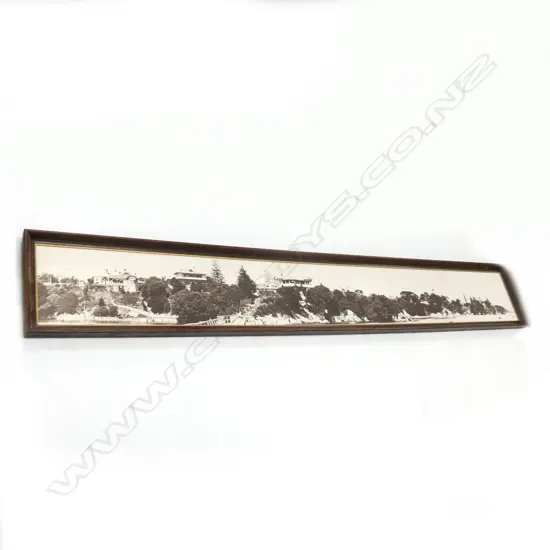REPRINT COLONIAL AUCKLAND HERNE BAY WATERFRONT HOUSES PANORAMA PHOTO 250x2040mm