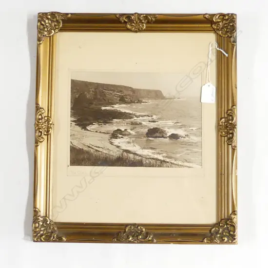 W.J. OLIVER VINTAGE B&W PHOTO 'THE CLIFFS ARBROATH' Signed & entitled 175x235mm