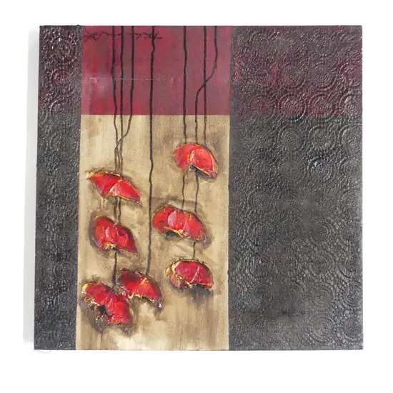 PHILINA DEN DULK 'SEVEN POPPIES' OIL ON CANVAS 2008 510x510mm