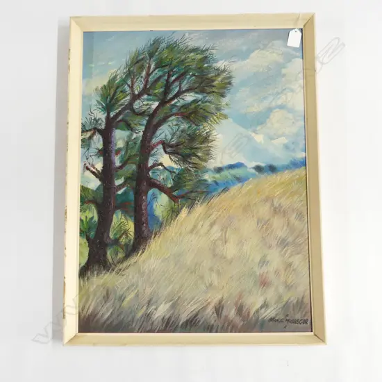 ALLAN MCGREGOR ACRYLIC 'WINDY RIDGE' signed. Entitled verso. 600 x 445mm