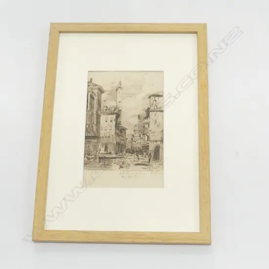 KARL SIM, EUROPEAN STREET SCENE, ETCHING 240x160mm