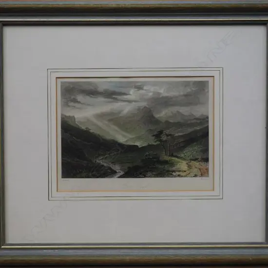 W. BROWN (UK), GLEN EUCHT, ENGRAVING, c.1845, 160mm x 210mm