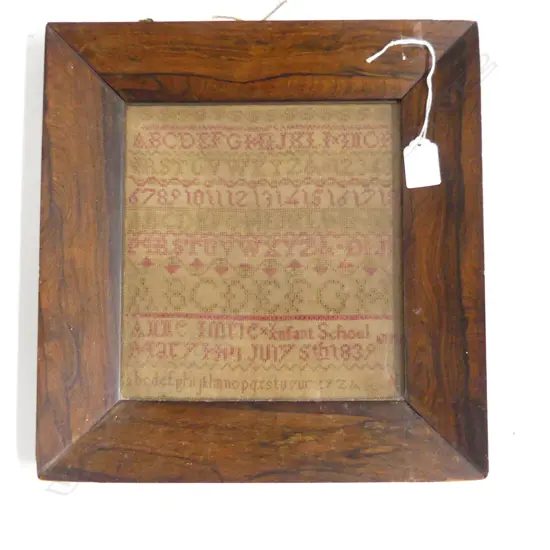 ROSEWOOD FRAMED 1839 SAMPLER H330MMW320MM