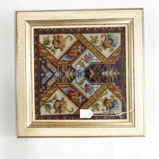 BERLIN BEADWORK FRAMED SAMPLER H370MM W360MM