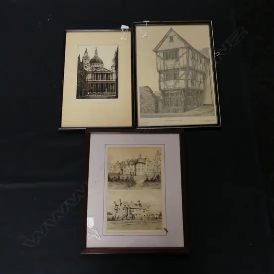 3 SMALL BLACK & WHITE PRINTS L540MM H440MM