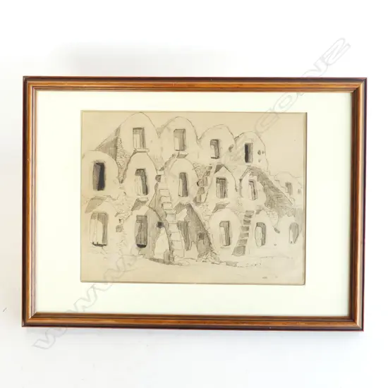 JOHN WEEKS, NORTH AFRICAN VILLAGE 1925/26 PENCIL ON PAPER 240x320mm