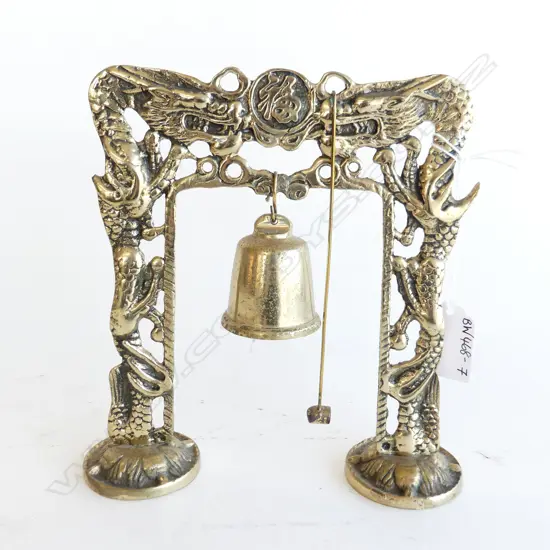 ORIENTAL BRASS TABLE GONG 160 X 185MM