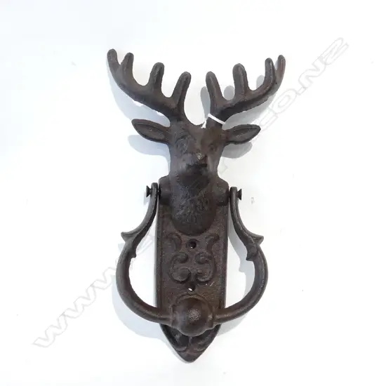 CAST IRON STAG DEER DOOR KNOCKER H.230mm