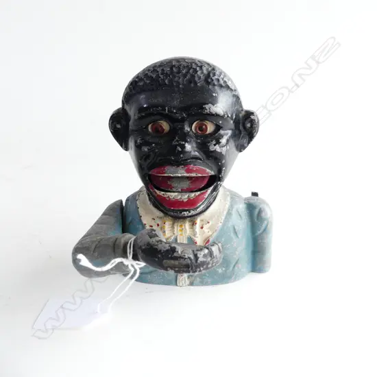 RARE 1950'S ALLOY 'LITTLE LOE'MONEY BANK by John Harper & Co. U.K scarce in blue H.130mm