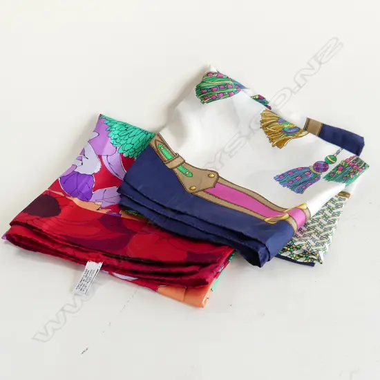 2 LG  VINTAGE ITALIAN SILK SCARVES