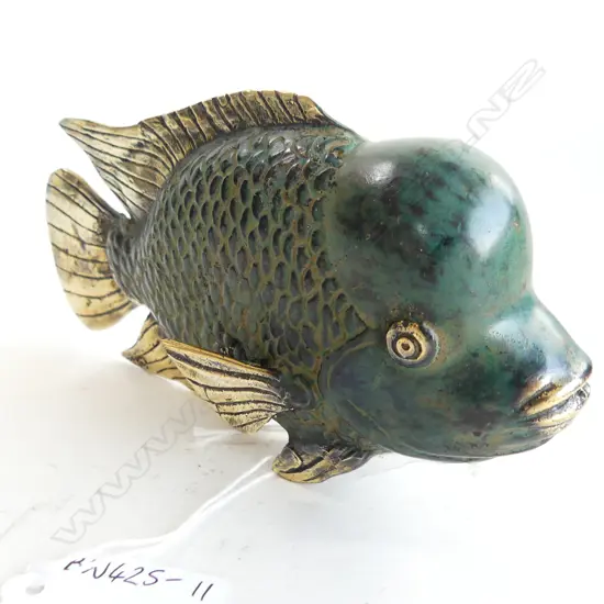 BRONZE CARP FISH - VERDIGRIS FINISH L. 165MM