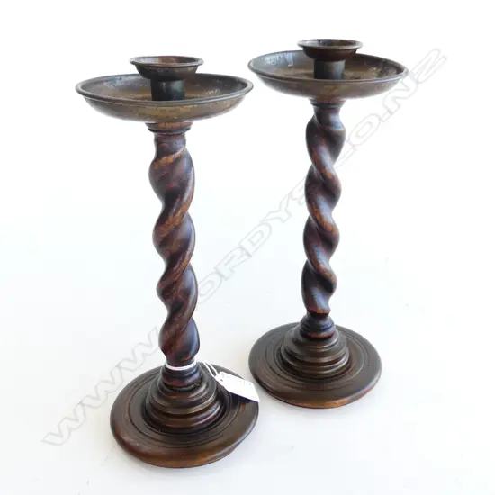 PR BARLEY TWIST CANDLESTICKS BY NESTOR ENGLAND H.250mm