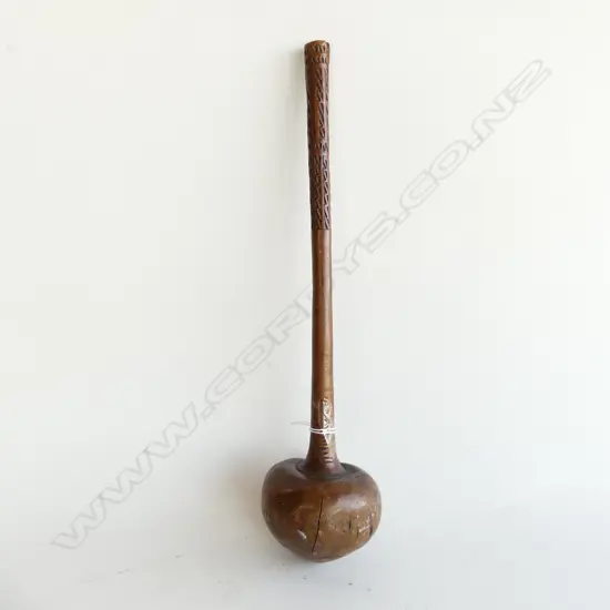 VINTAGE CARVED WOODEN FIJIAN ULA CLUB L.390mm