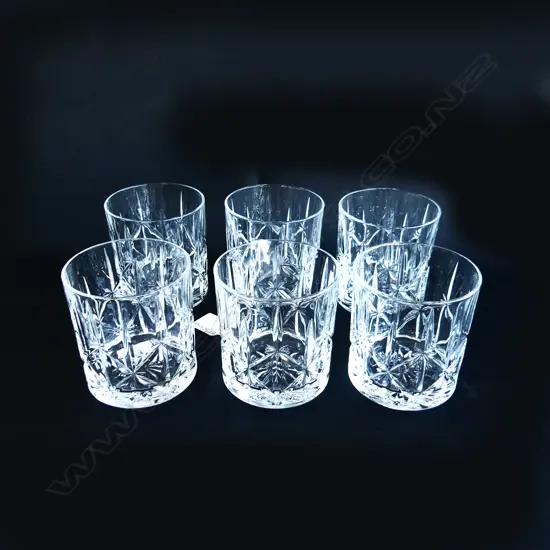 6 WATERFORD CRYSTAL MARQUIS LG DOUBLE OLD FASHIONED WHISKY TUMBLERS H. 92MM