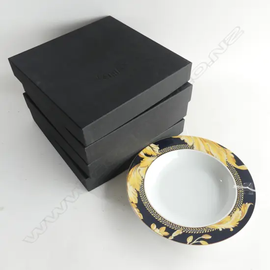 5 ROSENTHAL VERSACE ‘VANITY’ SOUP BOWLS, 4 BOXED, DIA.225mm