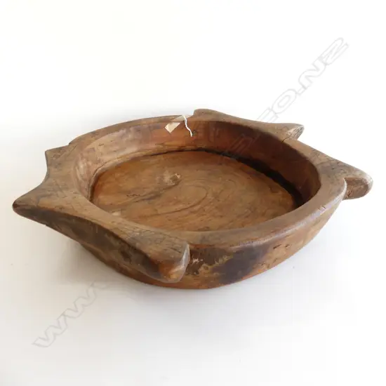 LG CARVED WOODEN  BOWL - PACIFIC? W.500mm dia