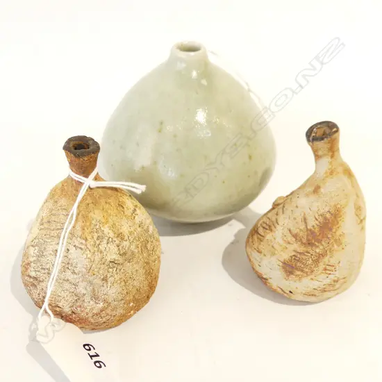 DORIS DUTCH CELADON SPECIMAN VASE & 2 OTHERS possibly D Dutch