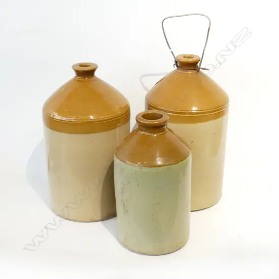 3 VINTAGE CROCKS - PEARSON & Co H.400mm