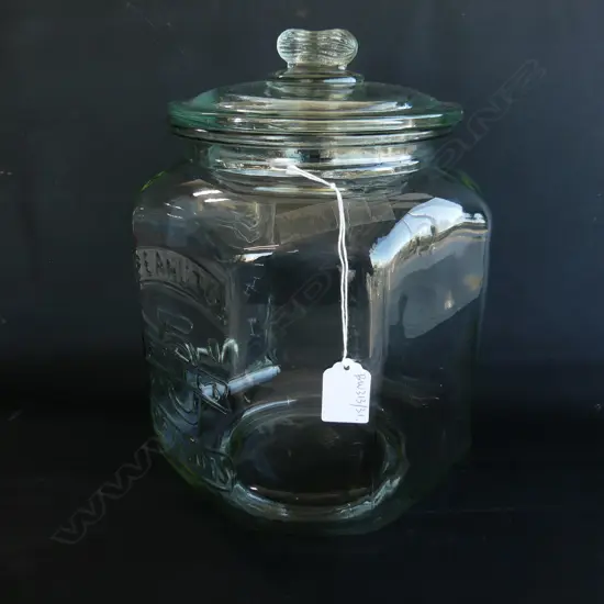 LG VINTAGE STYLE LIDDED JAR; 'PEANUTS 5c' H.300mm