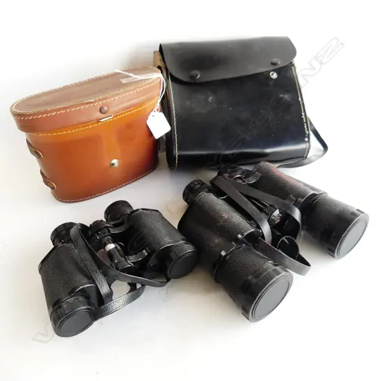 2 PRS VINTAGE CASED BINOCULARS 