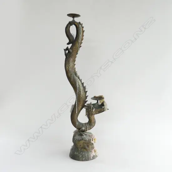 BRASS DRAGON CANDLE STAND H.690MM