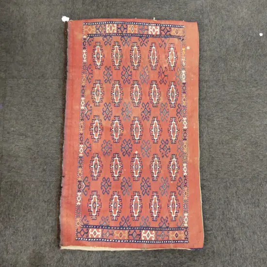 ANTIQUE TURKMAN YOMUT FLATWEAVE CAMEL BAG C.19thC 660x1130mm