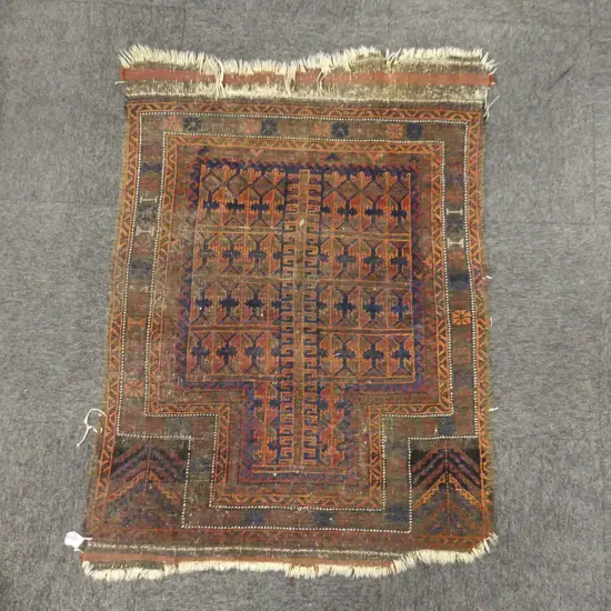 HAND KNOTTED ALL WOOL PRAYER RUG 1200x880mm