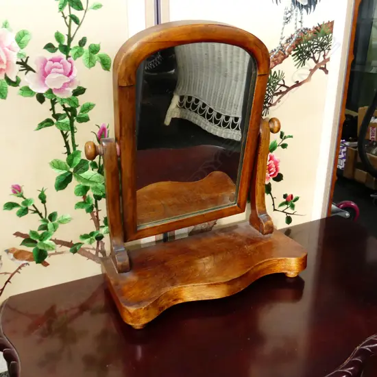 MAHOGANY SWIVAL DRESSING TABLE MIRROR H480MM