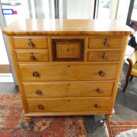 NZ COLONIAL EXOTIC WOODS SCOTCH CHEST H.1255mm 1 knob absent & sml pce molding