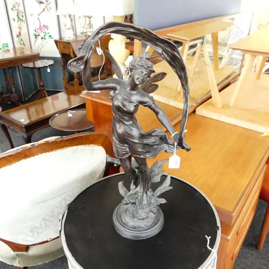 SPELTER FEMALE FIGURE w. WINGS H.520mm